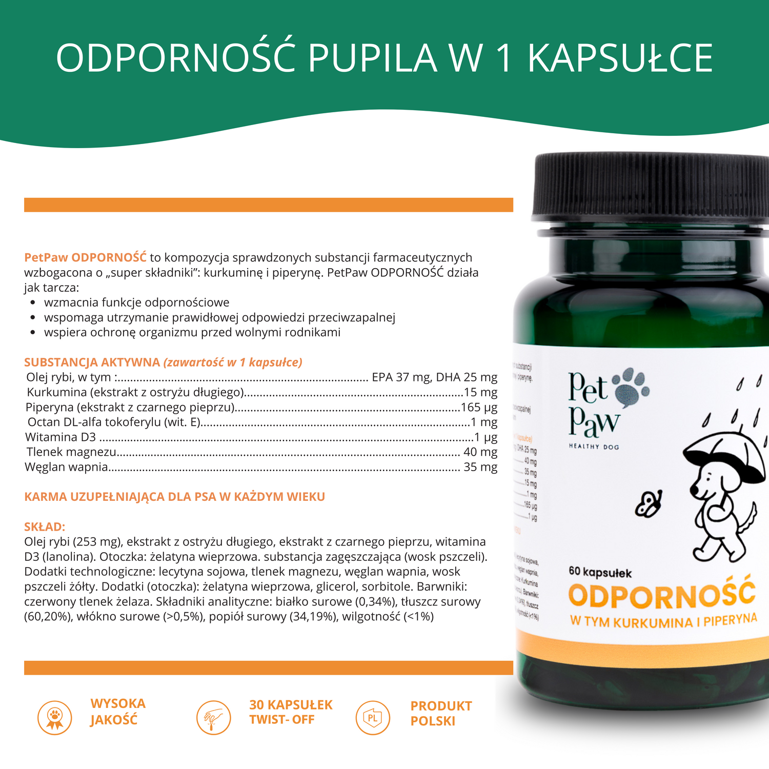 PetPaw ODPORNOŚĆ – suplementy dla psów